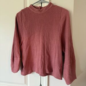Madewell Texture & Thread Pink Long Sleeve Top